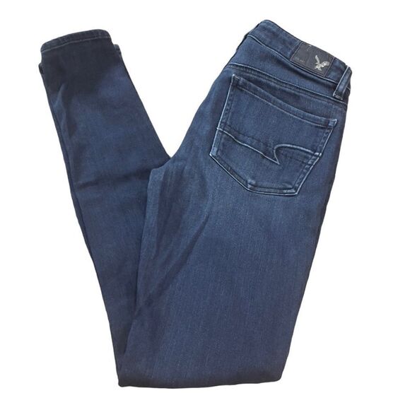 American Eagle Outfitters Dark Wash Skinny Jeans Size 2 Long - Picture 4 of 16